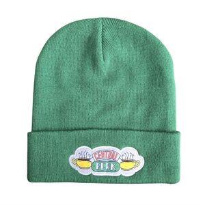 Friends Central Perk Embroidered Green Beanie-NWOT